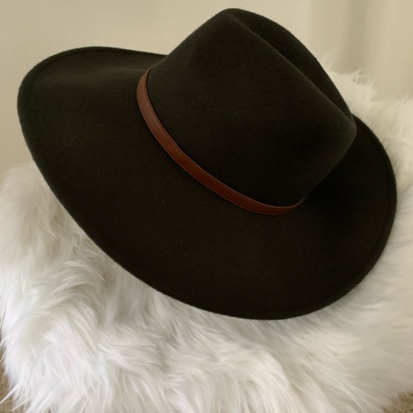 olive green wide brim hat